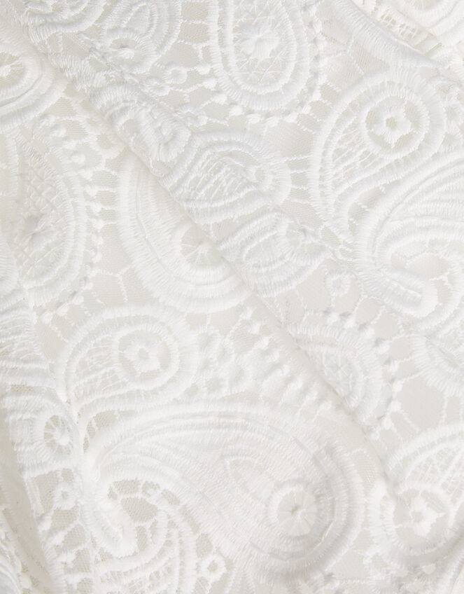 Guipure Lace Square Neck Dress, Ivory (IVORY), large