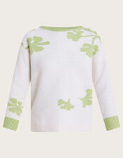 Pia Pattern Sweater, Ivory (IVORY), large