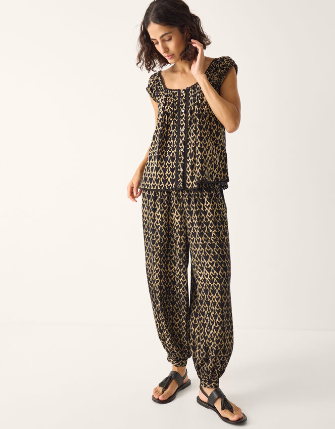 Arti Print Button Top, Black (BLACK), large