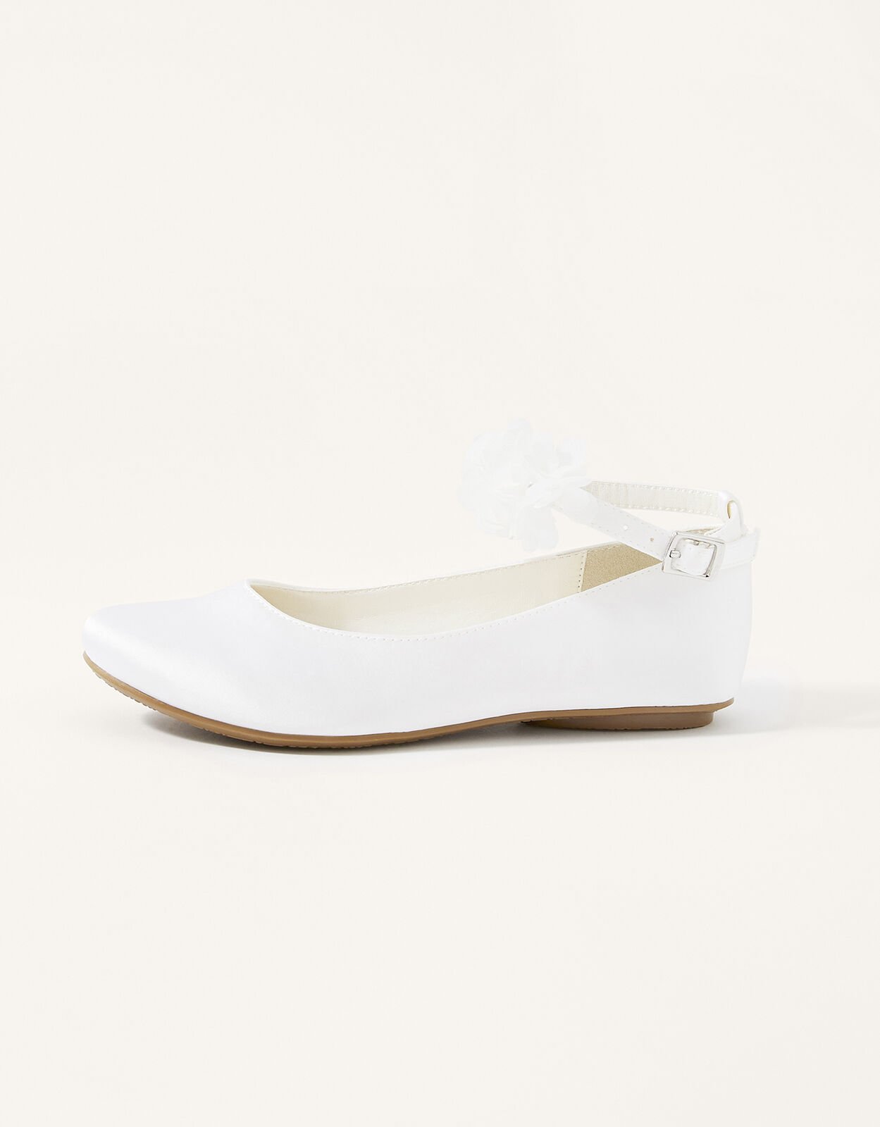 ankle strap white flats