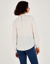 Isabel Lace Trim Blouse, Ivory (IVORY), large