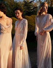 Sammie Embroidered Maxi Dress in Recycled Polyester, Nude (NUDE), large
