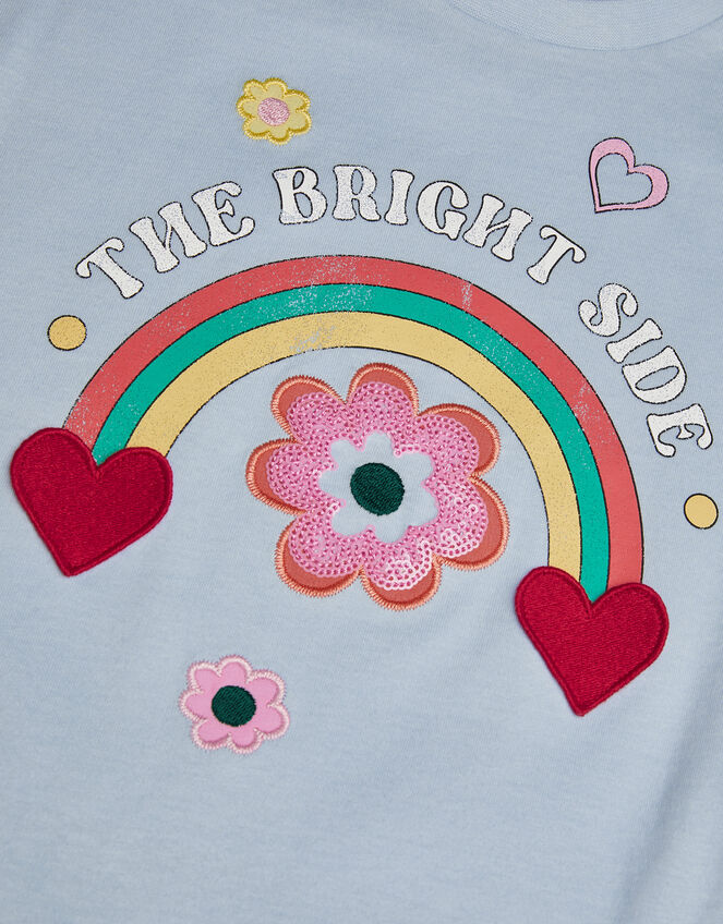 The Bright Side Frill T-Shirt, Blue (BLUE), large