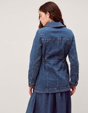 Mabel Longline Denim Jacket, Blue (MID AUTHENTIC BLUE), large