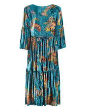 East Lucielle Velvet Dress, Teal (TEAL), large