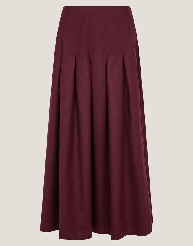 Dani Pleat Midi Skirt, Purple (AUBERGINE), large
