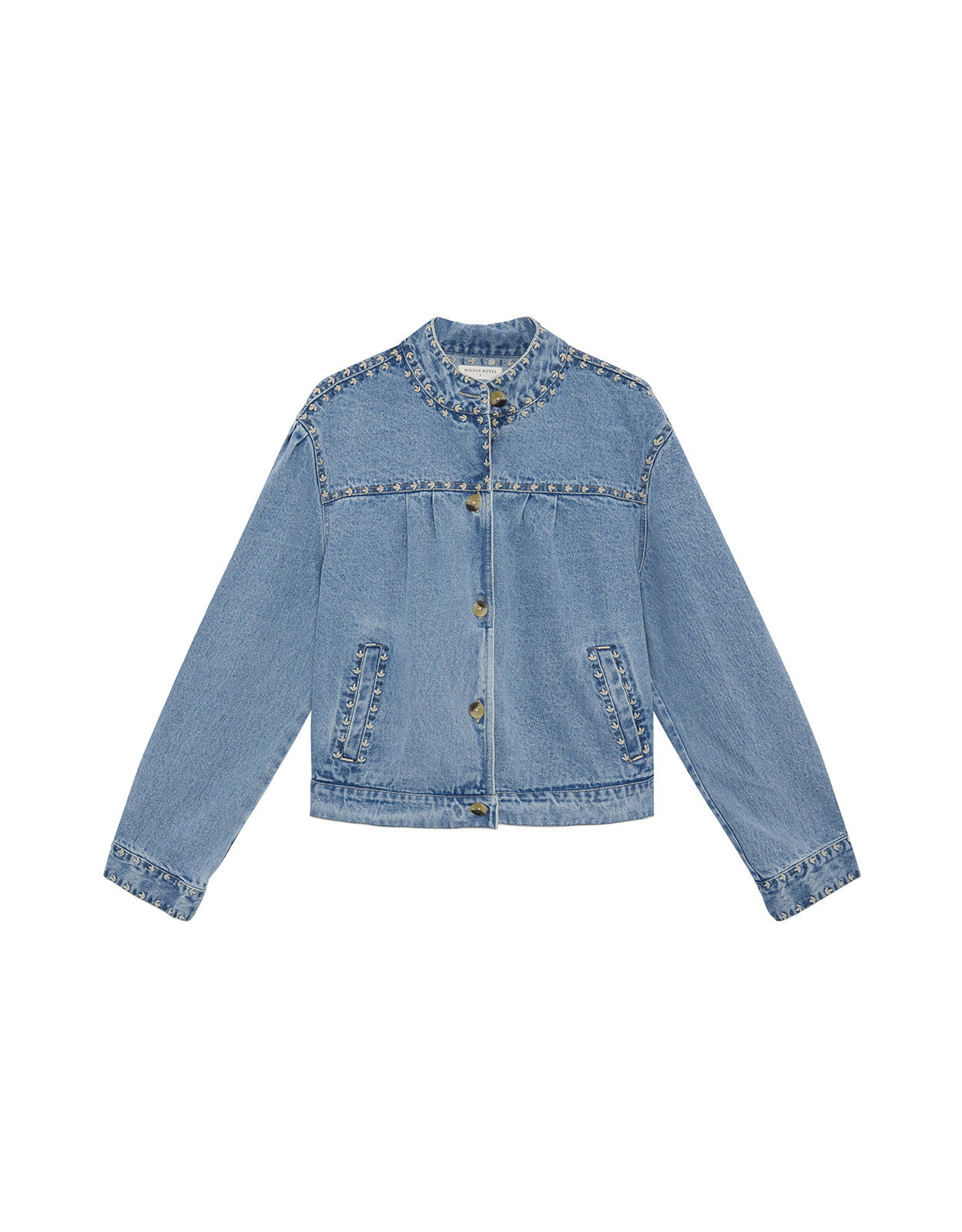 Maison Hotel Embroidered Denim Jacket Blue