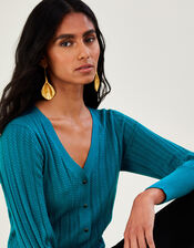Pointelle Cable Cardigan with LENZING™ ECOVERO™ , Teal (TEAL), large