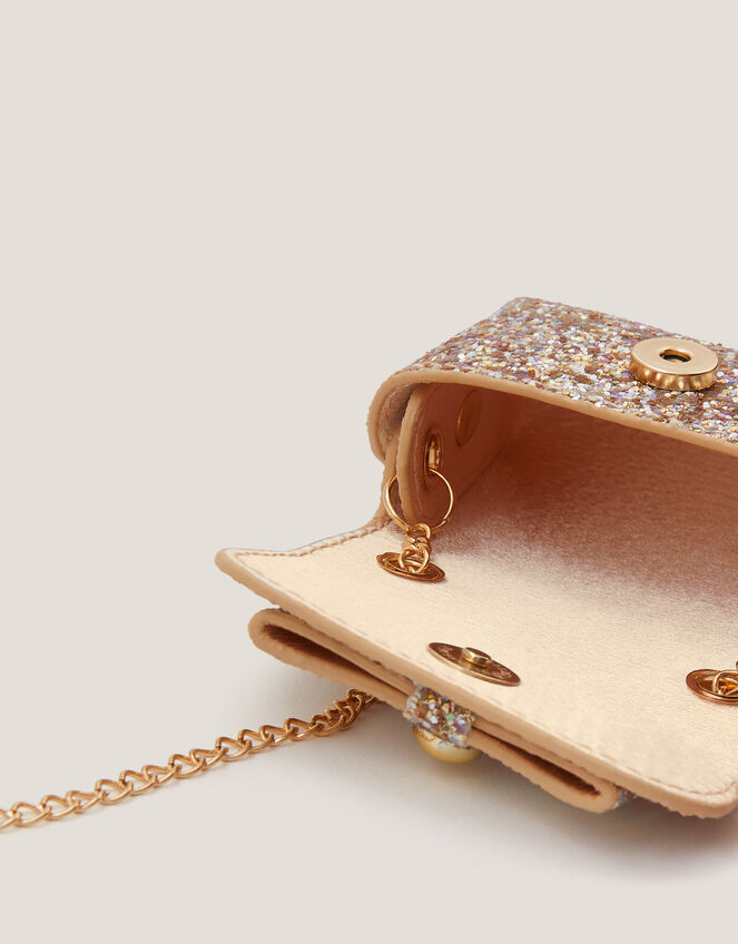 Mini Glitter Crossbody Bag, Gold (GOLD), large