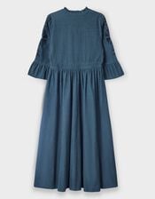 East Odelia Embroidered Corduroy Maxi Dress, Blue (NAVY), large