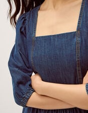 Lily Square Neck Denim Midi Dress, Blue (INDIGO), large