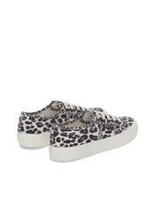 Superga Leopard Print Lace-Up Trainers, Multi (MULTI), large