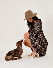 Leaf Chain Trim Fedora Hat, , large