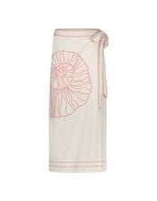Fabienne Chapot Sine Shell Embroidered Wrap Skirt, Ivory (IVORY), large
