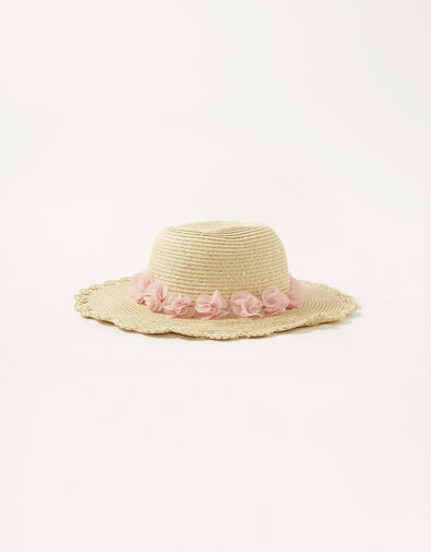 Florrie Corsage Floppy Hat Natural, Natural (NATURAL), large