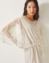 Lena Embroidered Kaftan Dress, White (WHITE), large