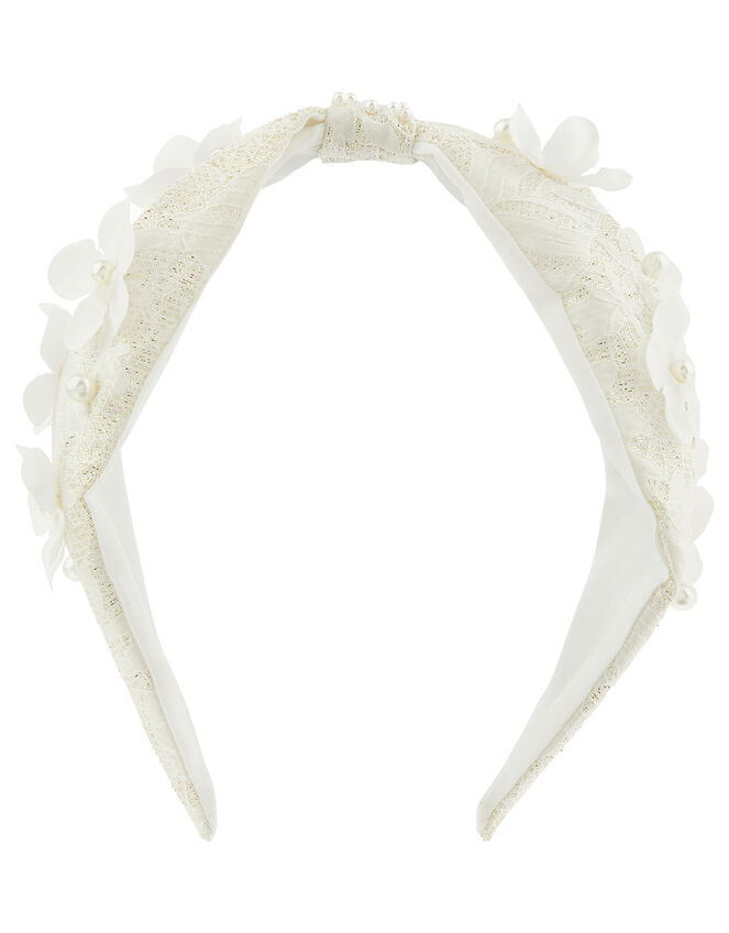 Flower Bud and Lace Knot Headband, , large