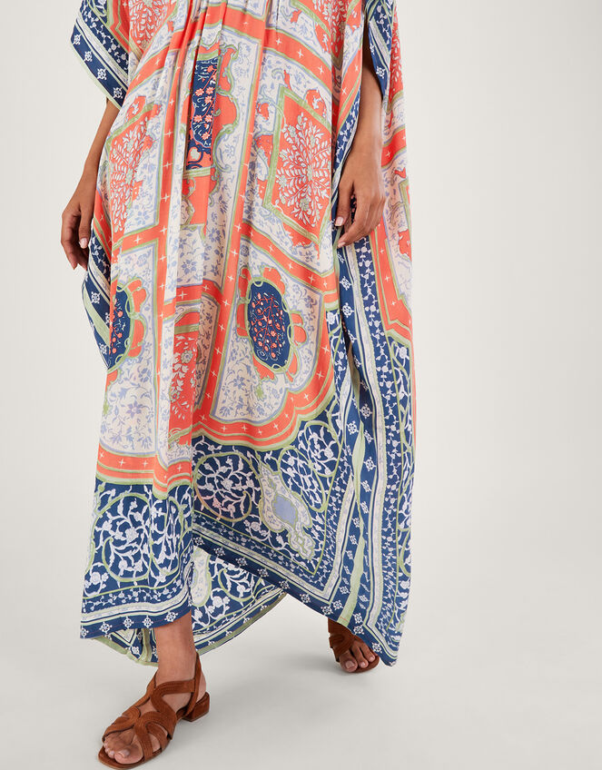 One Hundred Stars Indian Summer Maxi Kaftan, Orange (CORAL), large