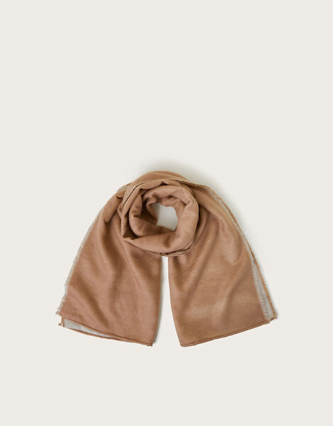 Lila Two-Tone Scarf, Camel (CAMEL), large