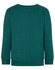 Lion Print Sweatshirt, Green (GREEN), large