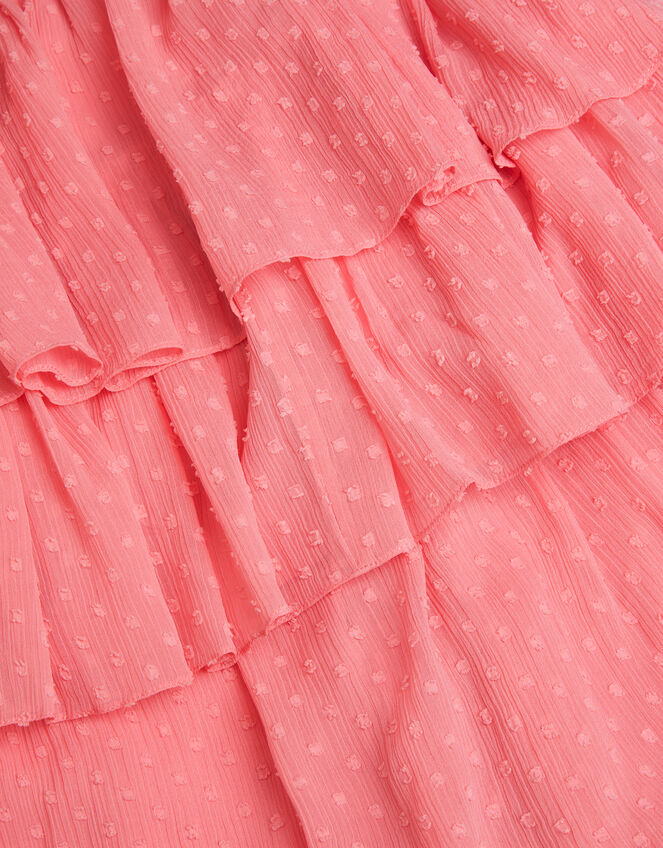 Biannca Polka Dot Chiffon Top & Skort Set, Orange (CORAL), large