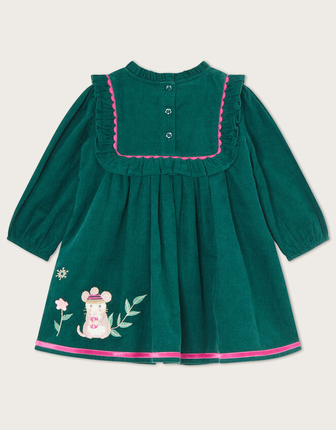 Baby Cord Animal Applique Dress, Teal (TEAL), large