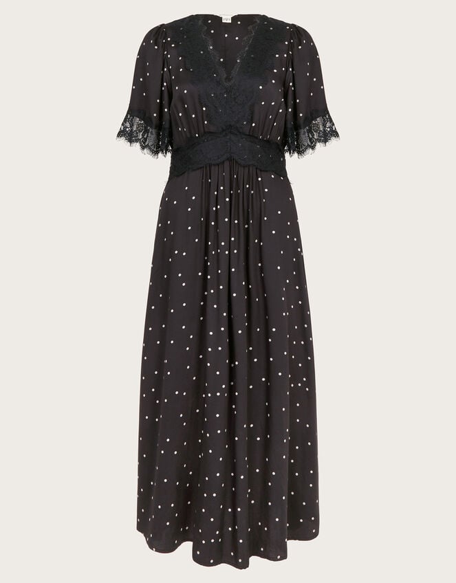 Clea Spot Dress, Black (BLACK), large