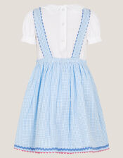 Baby Top & Gingham Pinafore Dress Set, Blue (BLUE), large