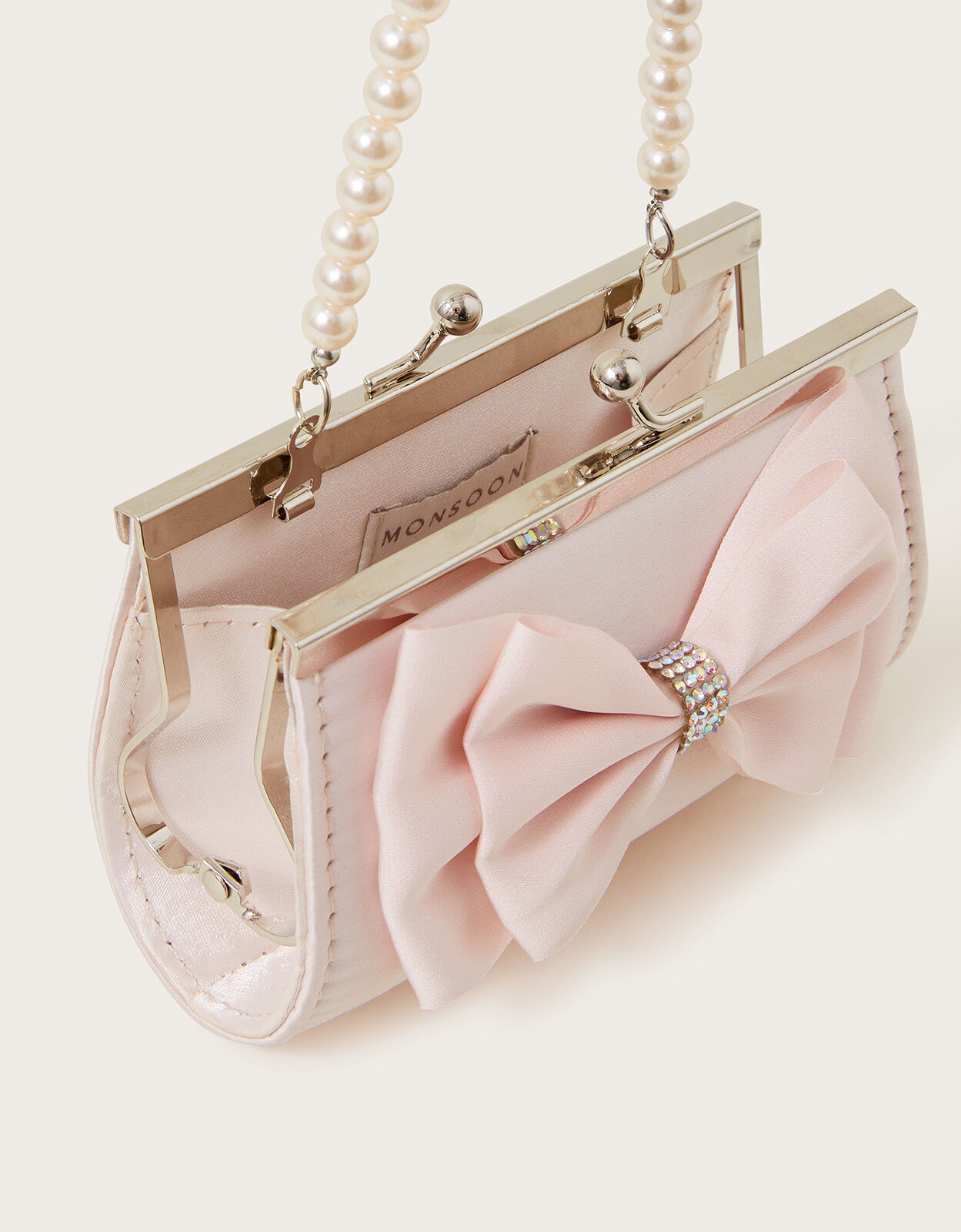 Pink bow bag hotsell