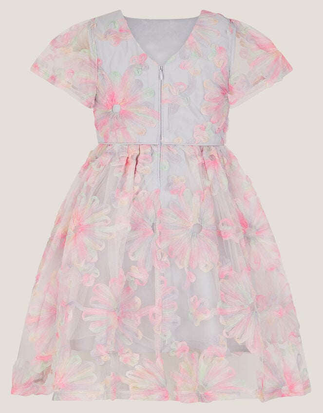 Haisley Appliqué Flower Tulle Dress, Multi (MULTI), large