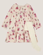 Butterfly Long Sleeve Dress, Ivory (IVORY), large