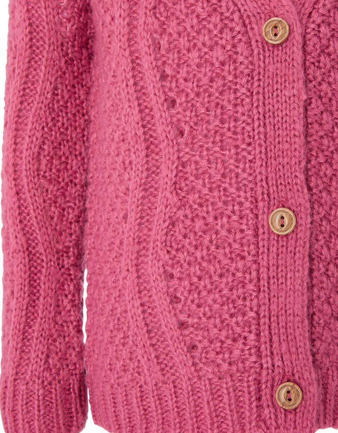 Chunky Knit Cardigan, Pink (PINK), large