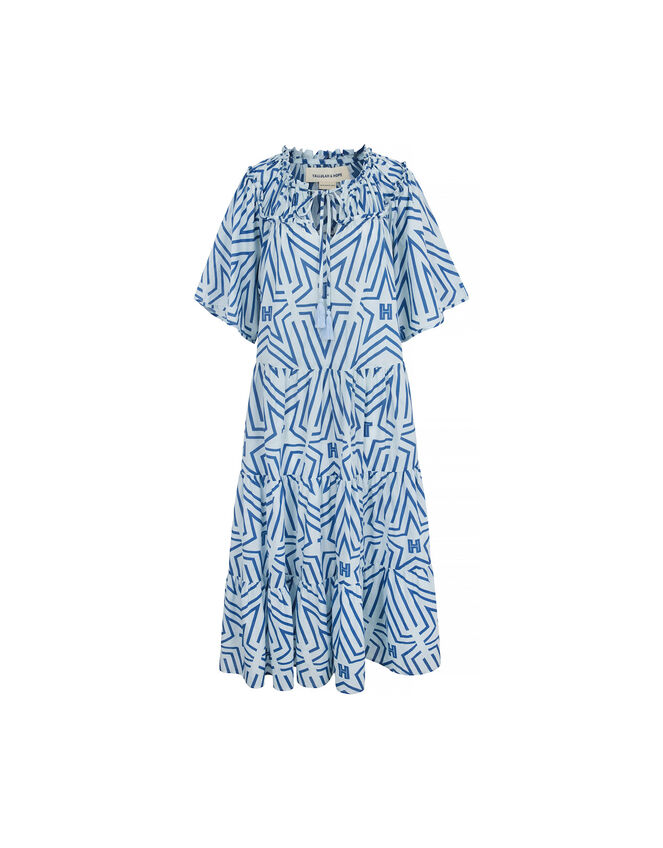 Tallulah and Hope Esther Print Dress, Blue (BLUE), large