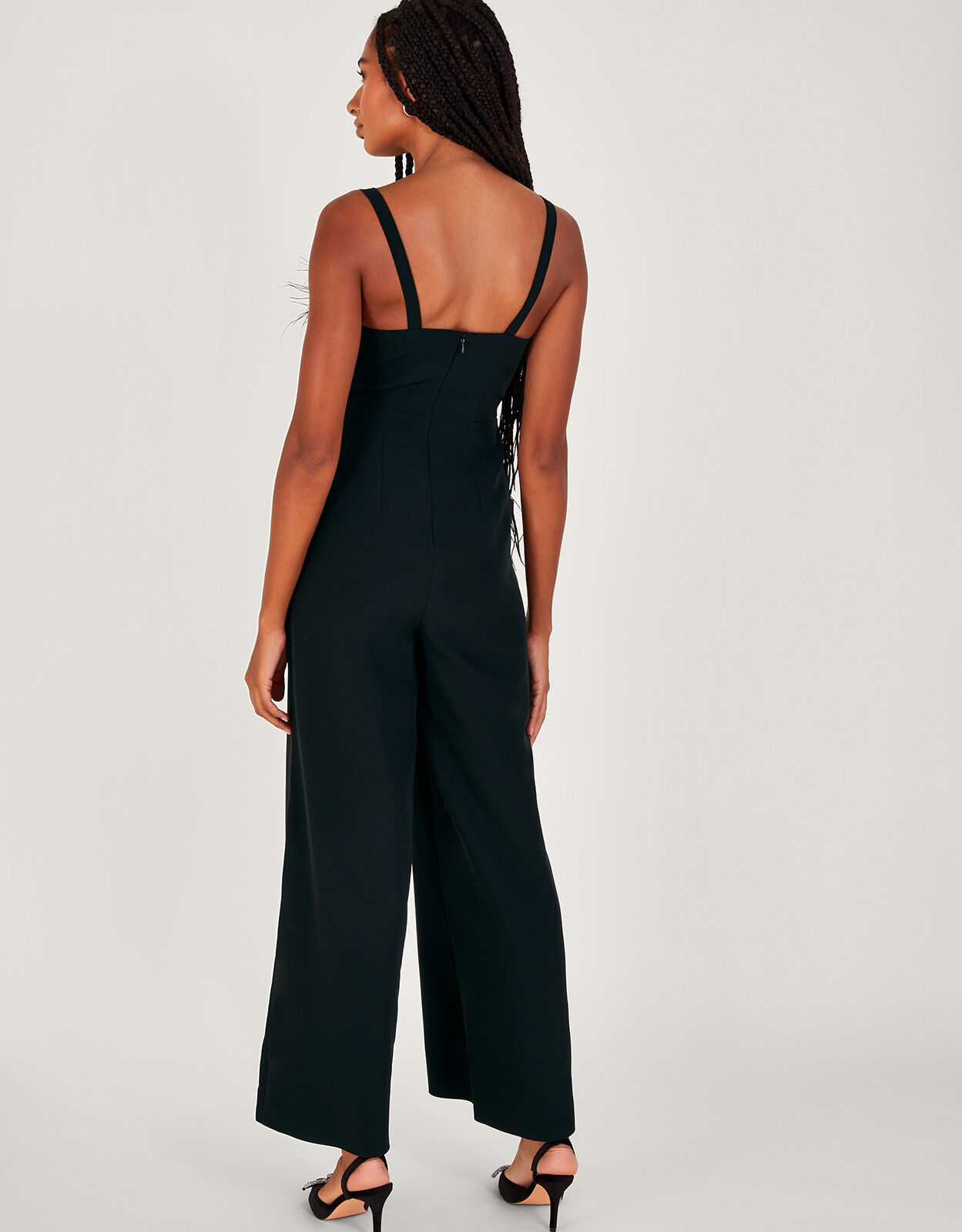 Eva Feather Jumpsuit Black