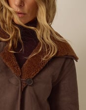 Holly Faux Suede Coat , Tan (TAN), large