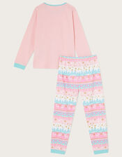 Christmas Sequin Reindeer Pyjama Set, Pink (PINK), large