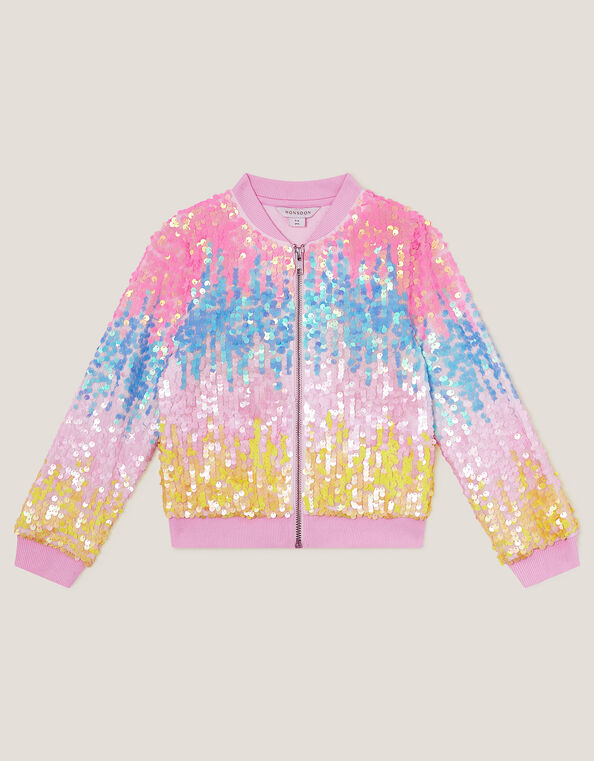 Sequin Ombre Bomber Jacket, Multi (MULTI), large