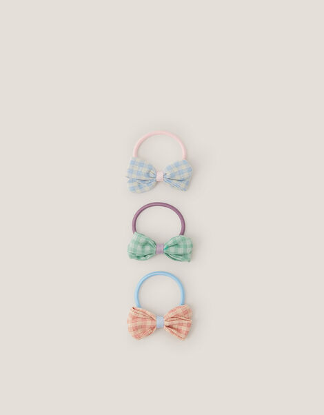 3-Pack Checkered Bow Hair Bands, Multi (MULTI), large