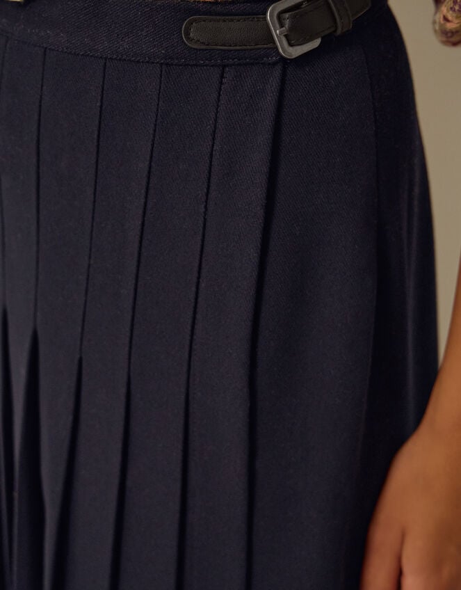Nancy Pleated Midi Skirt, Blue (NAVY), large