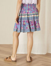 Kitty Floral Shirred Skirt, Blue (BLUE), large