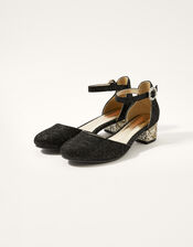 Lace Sequin Two-Part Heel, Black (BLACK), large