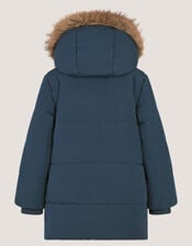 Water-Resistant Parka Coat, Blue (NAVY), large