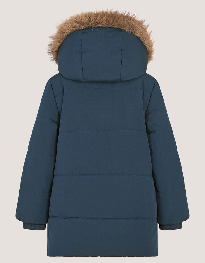 Water-Resistant Parka Coat, Blue (NAVY), large
