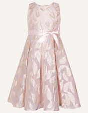 Feather Jacquard Dress, Pink (PINK), large