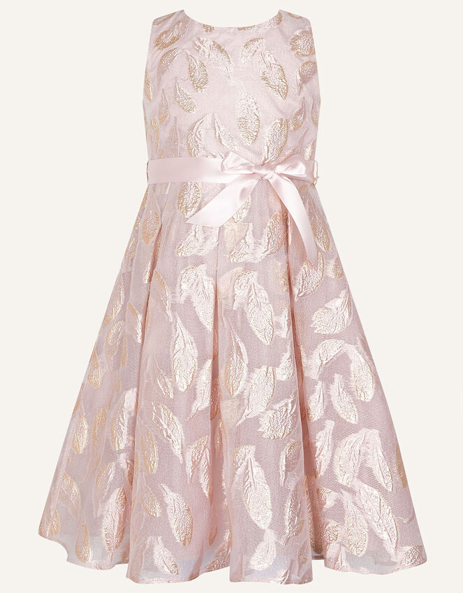 Feather Jacquard Dress, Pink (PINK), large