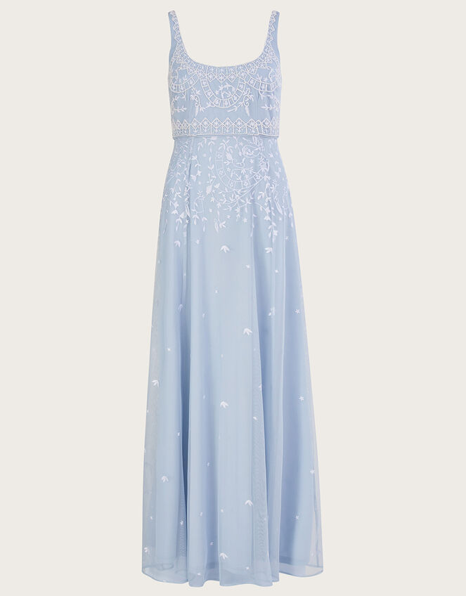 Eugiene Embroidered Shorter Length Maxi Dress, CLOUD, large