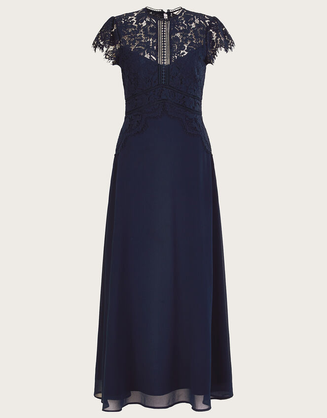 Louise Lace Shorter Length Maxi Dress, Blue (NAVY), large