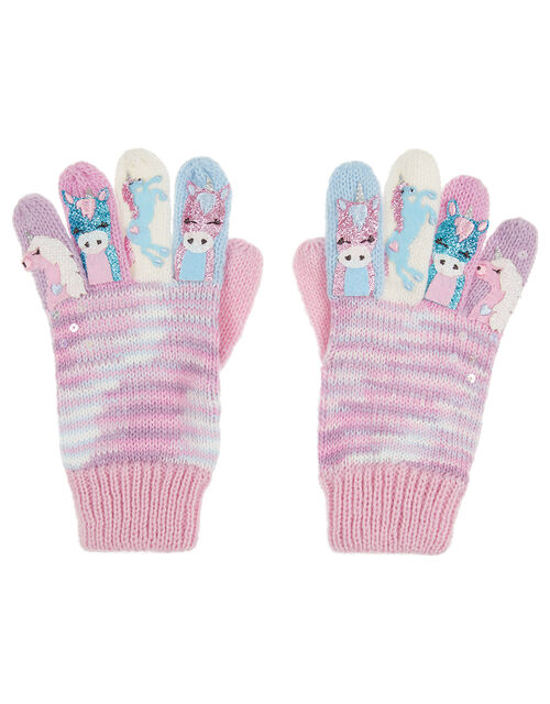 Magical Unicorn Knit Gloves Multi Childrens Hats Monsoon Global.