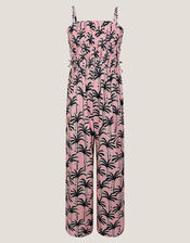 Palm Print Strappy Jumpsuit, Pink (PINK), large
