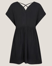 Crochet Kaftan Dress, Black (BLACK), large